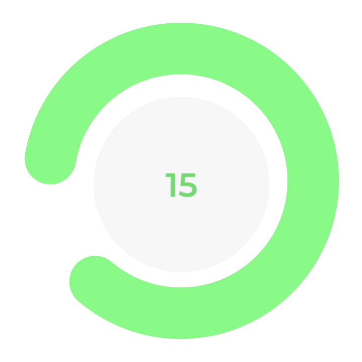 15 green ponts of circel